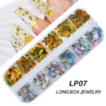 12pcs Nail Glitter Flakes Mixed Sizes 3D Sequins Paillette Powder Charm for Nail Art Decoration Manicure Tools - Image 6