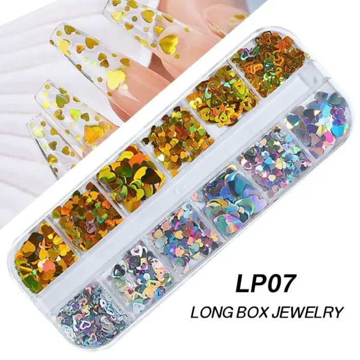 12pcs Nail Glitter Flakes Mixed Sizes 3D Sequins Paillette Powder Charm for Nail Art Decoration Manicure Tools - Image 6
