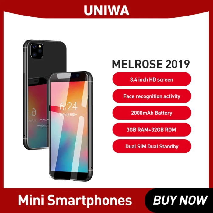 Melrose 2019 4G LTE Smartphone Android Super Mini Phones 3.4 Inch Ultra Slim Quad Core Mobile Phone 5MP 2000mAh Face Recognition - Image 1