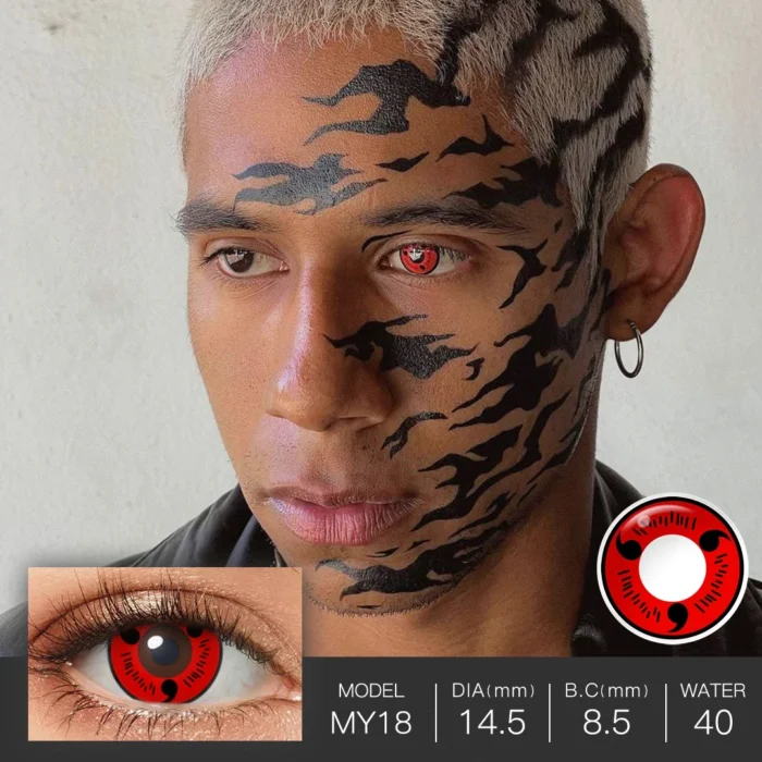 Halloween Contact Lenses Sharingan Eye Cosplay Contact Lenses For Eyes Red Black Colored Contact Lenses Anime Accessories - Image 4
