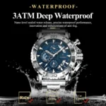 POEDAGAR Luxury Watch For Men Calendar Luminous Waterproof Man Clock Male Chronograph Stainless Steel Men's Quartz Watches Reloj - Image 3