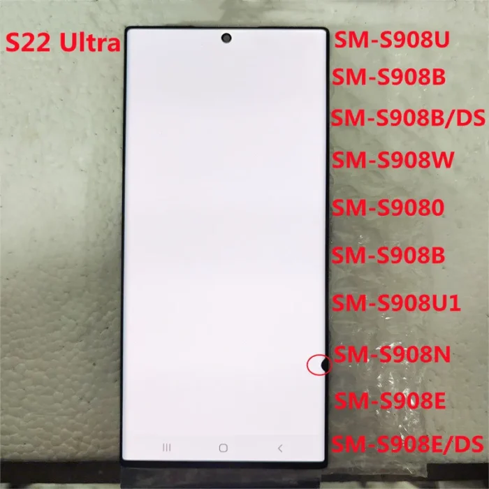 AMOLED 6.8" For Samsung S22 Ultra S908 S908B S908U LCD S22Ultra 5G Display Touch Screen Digitizer replacement - Image 1