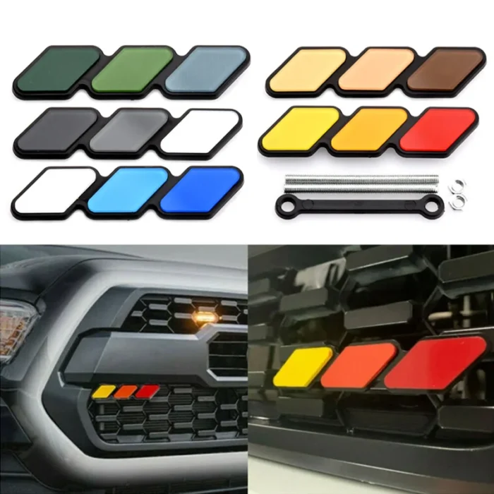 3 Colors Grille Badge Emblem For Toyota Tacoma Tundra 4Runner TRD Highlande Rav4 CHR Strip Air Inlet Auto Car Accessories - Image 1