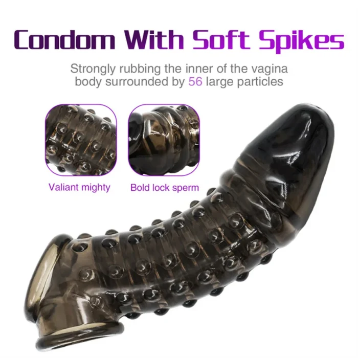 Male Penis Cock Ring Delay Ejaculation Silicone Reusable Penis Sleeve Condom Glans Penis Enlarger Extender Adult Sex Toy For Men - Image 4