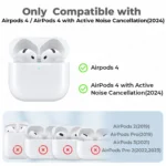 Multiple choices for For 2024 New Apple AirPods 4（USB-C)/AirPods 4 Earbuds Casewith cleaning kit lanyard transparent soft Cases - Image 2