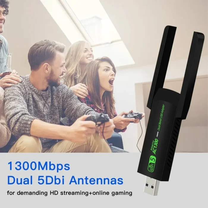 USB 3.0 WiFi Adapter 1300Mbps Network Card Dual Band 2.4G/5GHz Bluetooth 4.2 Wireless Receiver Transmitter For Desktop Laptop PC - Image 5