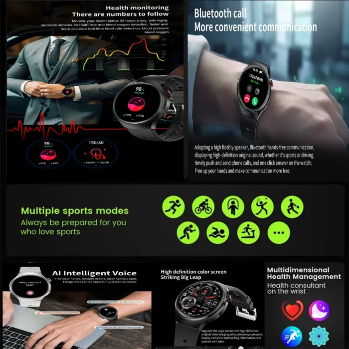 2025 New Men Smart Watch NFC Watch S10 Pro GPS 360*360 HD Screen AMOLED Heart rate BT Call Health Monitoring Women Smartwatches - Image 3
