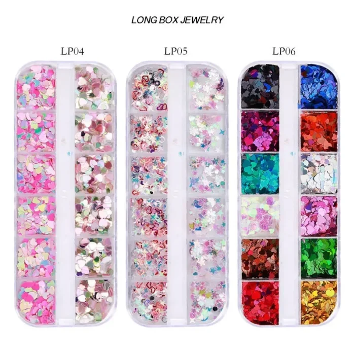 12pcs Nail Glitter Flakes Mixed Sizes 3D Sequins Paillette Powder Charm for Nail Art Decoration Manicure Tools - Image 5