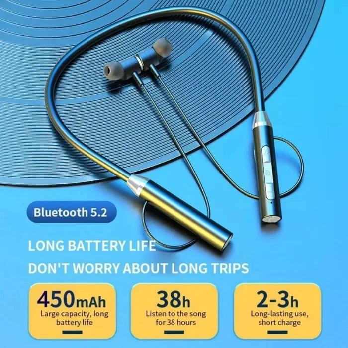 Wireless Headphones Bluetooth 5.0 Neckband Earphones Silicone Hifi 9D Stereo Sports Headset Halter Waterproof Magnetic Earbuds - Image 6