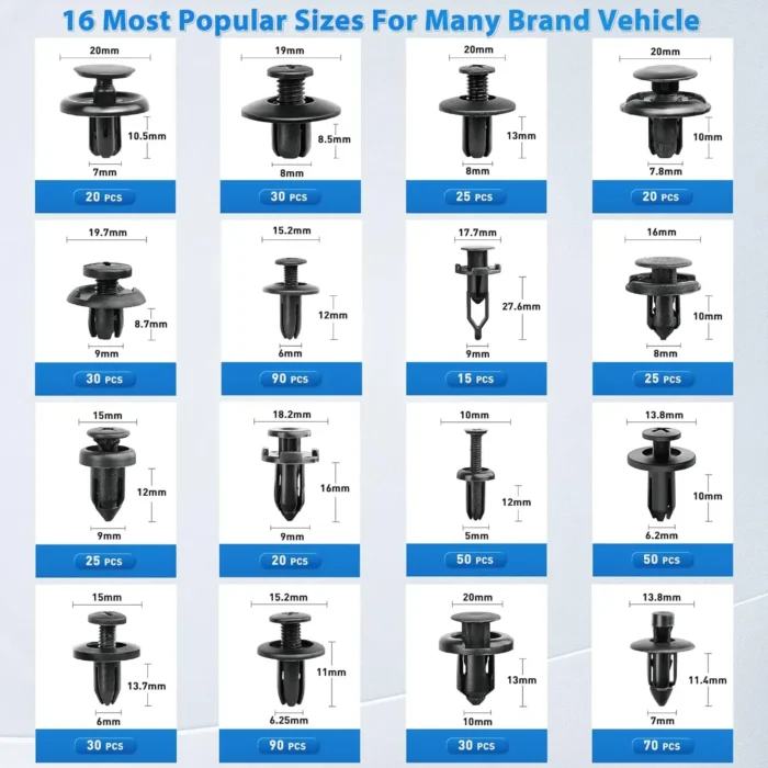 Car Retainer Auto Fasteners Push Trim Plastic Clips Pin Rivet Bumper Kit Screw Door Trim Panel Retainer Auto Bumper - Image 2