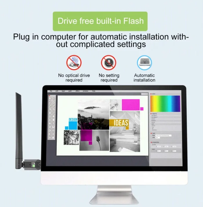 600Mbps USB WiFi Bluetooth Adapter 2in1 Network Card Dual Band 2.4G 5GHz Wi-Fi Antenna Mini Wireless Receiver PC Accessories - Image 3