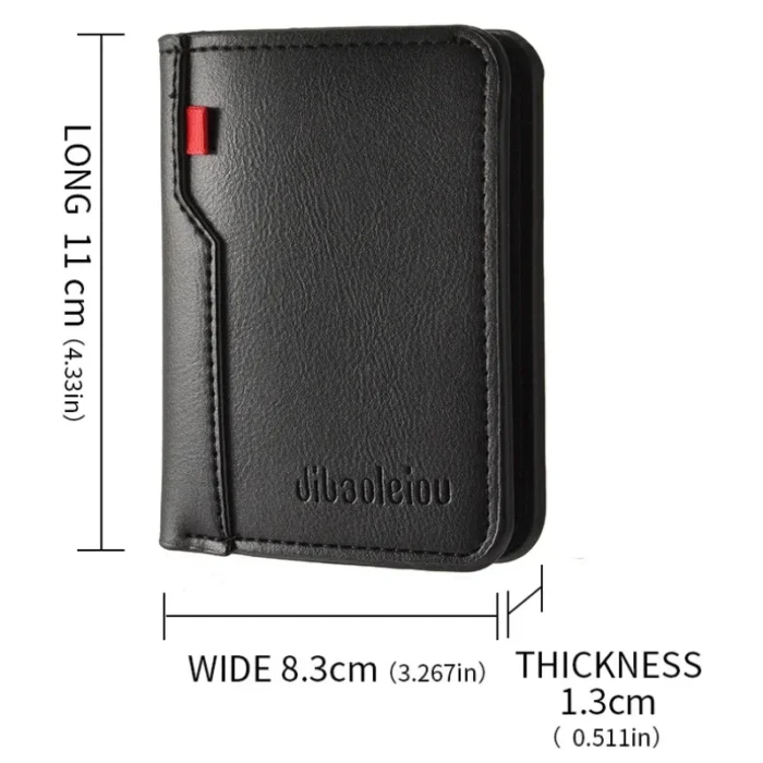 1Pc New Ultra-thin Mini Soft PU Leather Credit Card Wallet Holder Short Vertical High Quality Men's Small Short Wallets Purse - Image 6