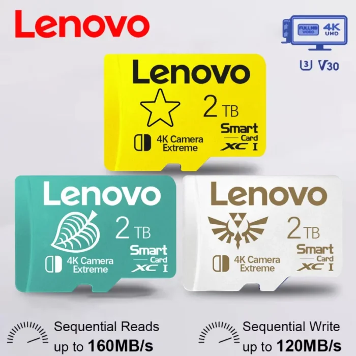 Lenovo Real Capacity SD Memory Card 2TB Micro TF SD Card 1TB 512GB Micro Tarjeta SD Cards 128GB For Nintendo Switch PC Phone - Image 1
