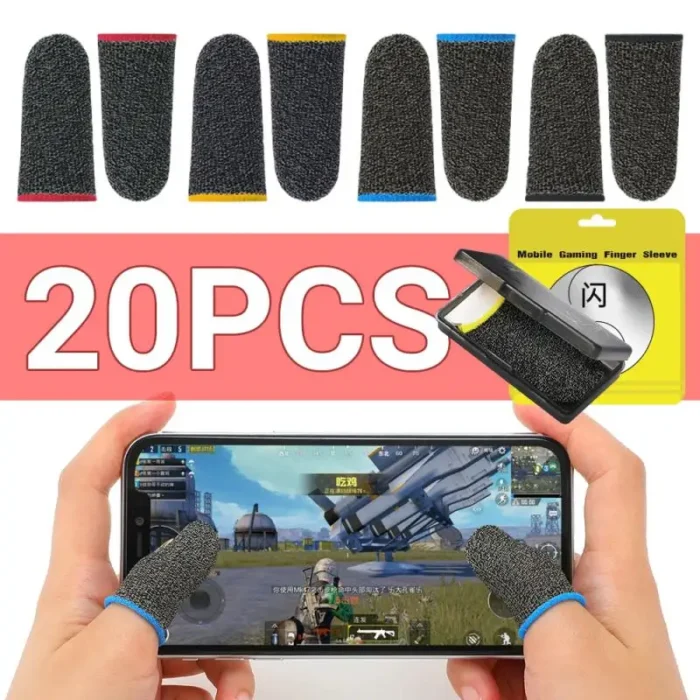20 Pcs Mobile Game Fingertip Gloves Sweatproof Anti-slip Touch Screen Finger Sleeve Breathable Gaming Fingertip Cover For Gamer - Image 1