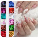 12pcs Nail Glitter Flakes Mixed Sizes 3D Sequins Paillette Powder Charm for Nail Art Decoration Manicure Tools - Image 4
