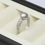 Genuine Freshwater Adjustable Pearl Rings For Women,925 Sterling Silver Open Ring With Real Pearl Mom Wife Birthday Gift White - Image 5
