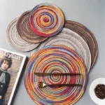 Placemats for Dining Table 1PC Linen cotton woven non-slip ironing placemat teacup mat Round plate mat flower mat kitchenware - Image 2