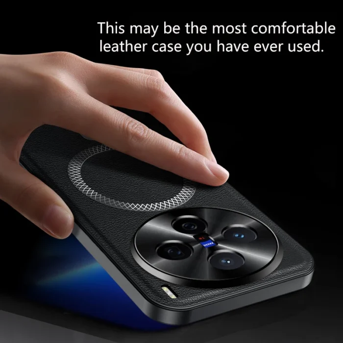 Funda For VIVO X200 Pro Mini X200 Ultra Case Magnetic Luxury Business Leather Texture for Magsafe Wireless charging Back Cover - Image 4