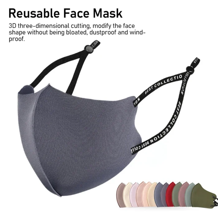 Fashion Solid Earloop Mask Spring Dustproof Washable Reusable Face Mask Unisex Outdoor Travel Breathable Mask - Image 2
