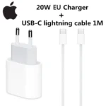 Original 20W USB-C Power Adapter For iphone 16 15 14 mini Pro Max Type C fast charger for Apple Cable for iPhone X 11 12 13 Plus