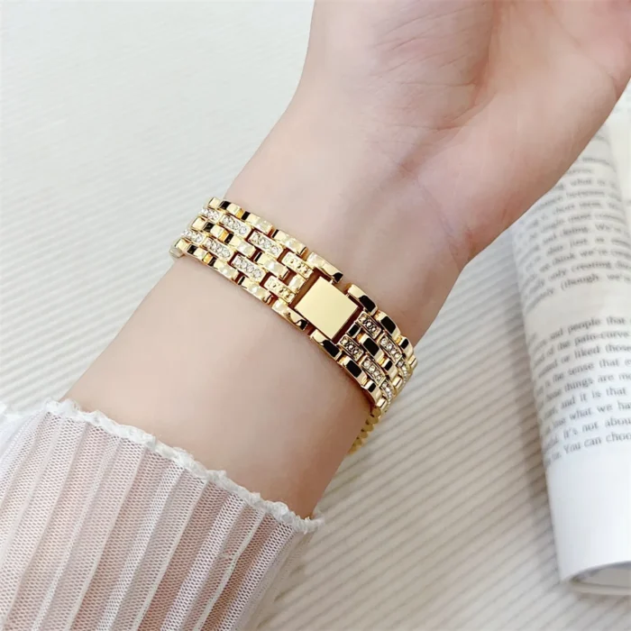 Luxury Diamond Metal Smartwatch Strap 18mm For Huawei Band GT4 Watchband Jewelry Stainless Steel Sport Wristband Replacement - Image 6