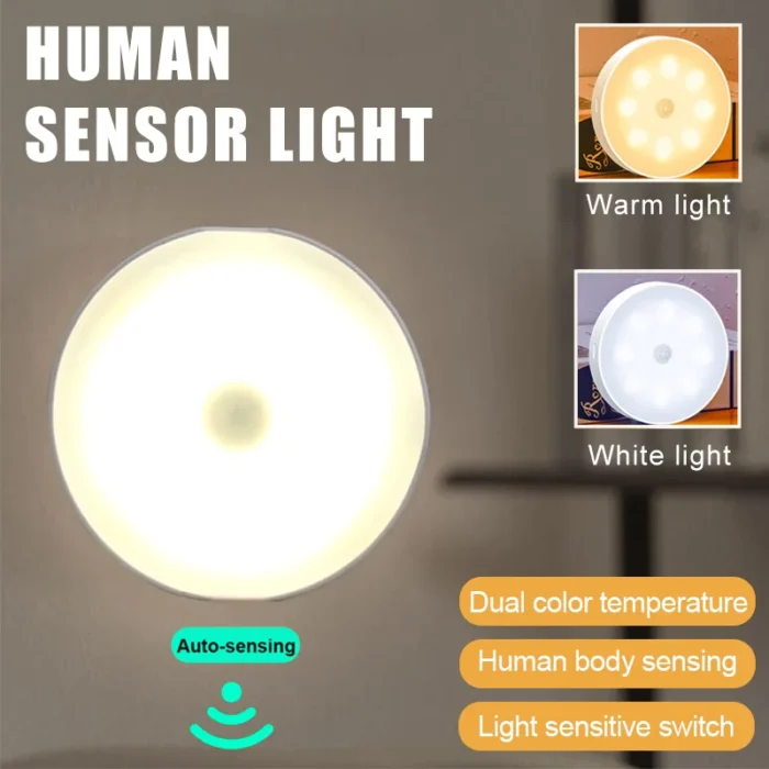 Motion Sensor Light Night Light USB Rechargeable Night Lamp for Kitchen Cabinet Wardrobe Lamp Staircase Wireless Closet Light - Image 1