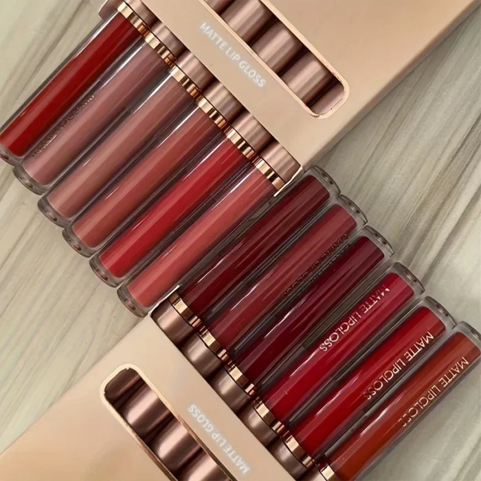 6Set Matte Lip Gloss AB two sets Not Stained with Cup Mouth Red Lip Gloss Moisturizing Long Lasting Not Easy To Fade Lip Gloss - Image 1