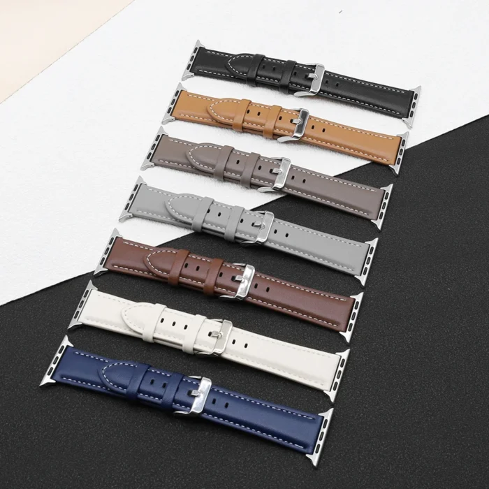 PU Leather Strap for Apple Watch Series 10 9 7 8 5 6 SE Ultra Bands 49mm 46mm 44mm 40 45mm 41mm 42mm iWatch Wristband Bracelets - Image 5