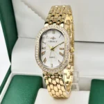 Ladies' Watches Fashionable Luxury Wrist Watch Diamond Encrusted Oval Roman Numeral Dial Quartz Watch Women's Clock - Image 5