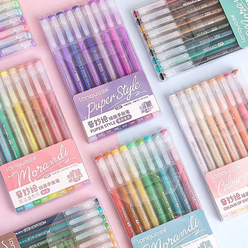 kf-Sfe2fc0520977462dad73dcaa7ebeaf3df 9Pcs Multi-Color Gel Pen Large-Capacity Color Mark Pens Quick Drying Highlighter Hand Accounting Pen Set Student Marker Pen - Image 3