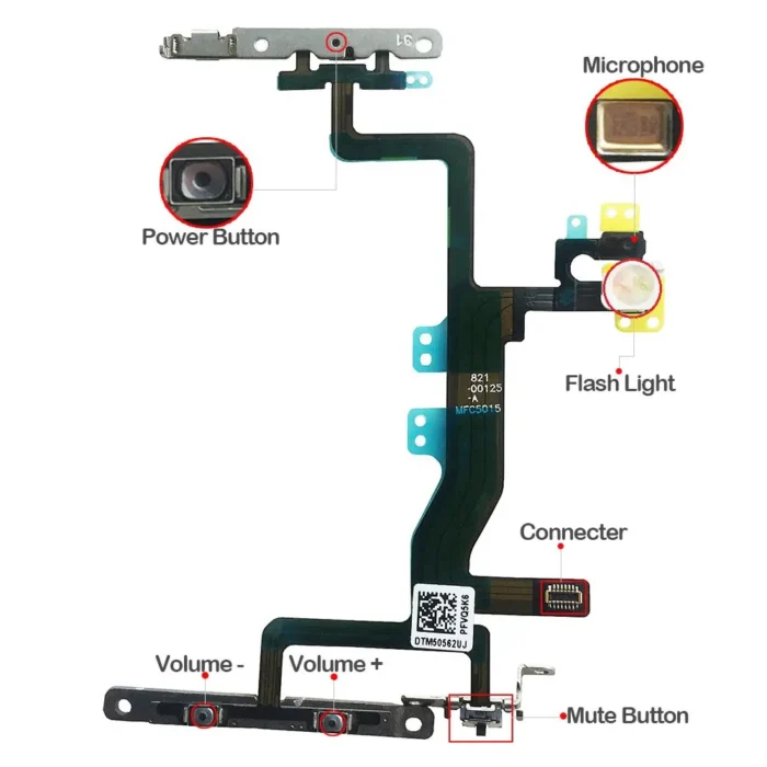 Power And Volume Flex For iPhone 6 6P 6s Plus Mute Button Silent Switch Flex Cable With Bracket Replacement - Image 6