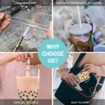 Eco-friendly Reusable Glass Wide straw Boba Drinking Straws Bubble Tea Straws for Smoothie Milkshakes Straws with Cleaning Brush - Image 4