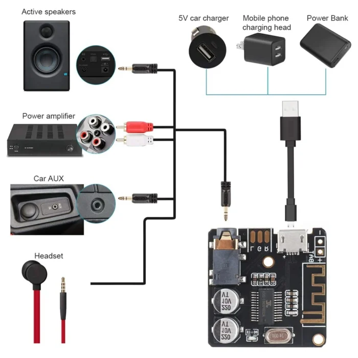 Bluetooth Audio Receiver Board Bluetooth 5.0 MP3 Lossless Decoder Board Wireless Stereo Music Module 3.7-5V XY-BT-Mini - Image 6