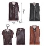 CONTACT'S 100% Genuine Leather Key Wallet Men Car Key Holder Zipper Keys Case Top Quality Male Man Housekeeper Keys Organizer - Image 6