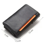 CONTACT'S Genuine Leather Men Key Wallet Small Male Purse with Coin Pocket Key Holder Man Pouch Housekeeper High Quality Keyring - Image 2