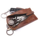 CONTACT'S 100% Genuine Leather Key Wallet Men Car Key Holder Zipper Keys Case Top Quality Male Man Housekeeper Keys Organizer - Image 4