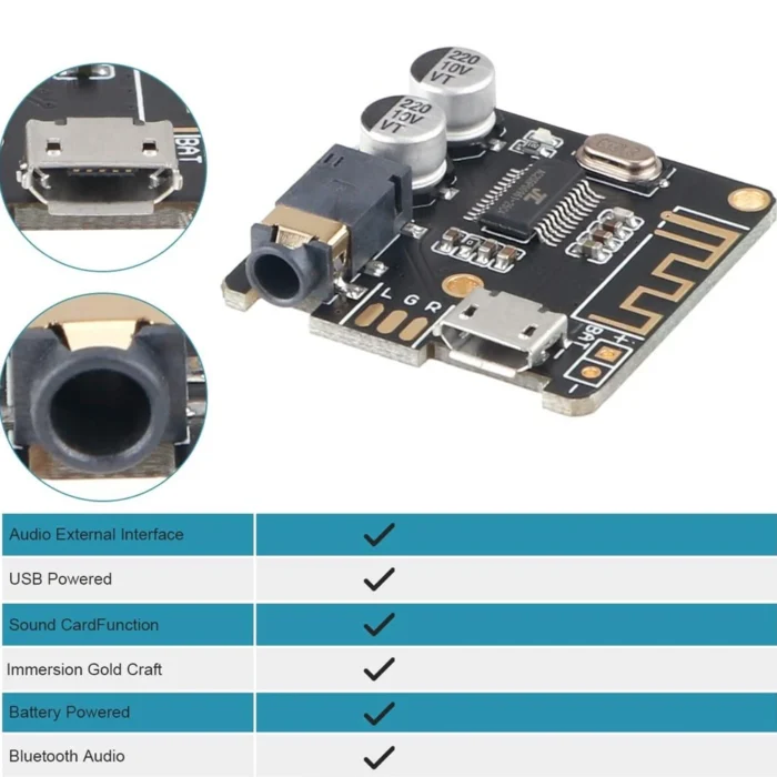 Bluetooth Audio Receiver Board Bluetooth 5.0 MP3 Lossless Decoder Board Wireless Stereo Music Module 3.7-5V XY-BT-Mini - Image 4