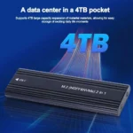 NVME M.2 Solid State Drive External Enclosure 2230/2242/2260/2280 M.2 to USB C 10Gbps SSD Aluminum Case Type A+C for M/M+B Key - Image 4