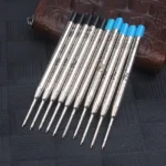 10 Pcs/Lot Blue / Black Metal Ballpoint Pen Refill Medium Writing Point Smooth standard Ink Refills Stationery Supplies - Image 2