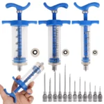 10/20/30/50ml Veterinary Tool Vaccine Syringe with 10 Needles for Farm Livestock Pig Cattle Sheep Chicken Pinhead Injection Tool