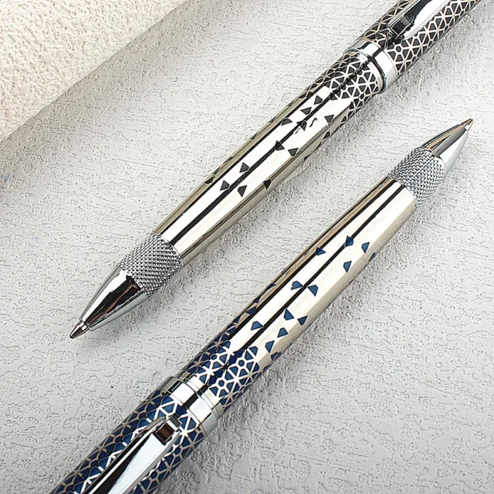 Luxury Metal Ballpoint Pen - Medium Point Twist Closure for Daily Office Writing Blue Ink Stationery School Supplies - Image 4