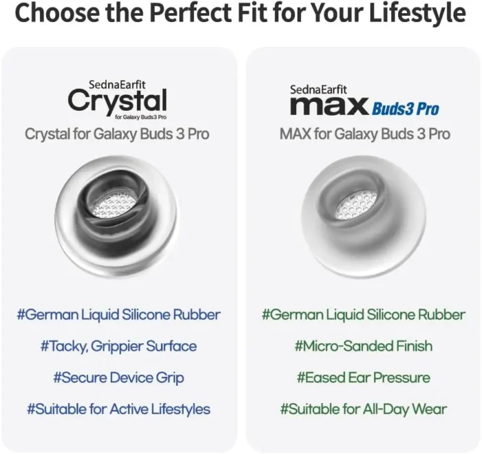 AZLA Max Buds 3 Pro Ear Tips for Galaxy Buds 3 Pro Ear Tips Premium Silicone Earbud Tips SMAPP-Certified Noise Cancellation - Image 2