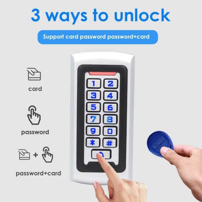 RFID Reader Metal 125KHz Access Control Keypad Standalone Access Controller EM4100 Keychains 2000 Users Backlight Keyboard WG26 - Image 4