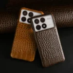 Suitable for Xiaomi 13/14 PRO 13/14 ULTRA PocoF6 Phone Case Genuine Leather Crocodile Pattern Protective Case Business Anti Drop - Image 4