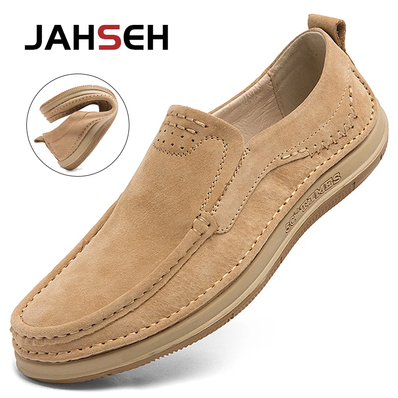 kf-S11c8e8a5270d42c2b7df3caf81d55521h Genuine Leather Men Casual Shoes Business Luxury Brand Italian Mens Loafers Moccasin Breathable Slip on Boat Soft Driving Shoes - Image 1