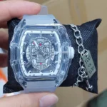 YIKAZE Luxury Quartz Men's Wristwatch Sports Watch for Man Non-Mechanical Trend Automatic Transparent Ghost Head Skull Clock