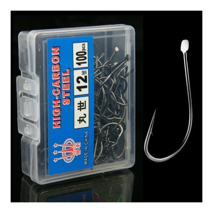 50-100 pcs/lot MARUSEIGO fishhook crooked mouth with barbed sharp black high carbon steel wild fishing hooks Tackle - Image 6