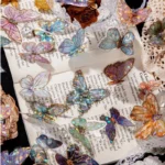 20 Pcs Holographic Butterfly Stickers Resin Transparent Glitter Shiny Butterflies Decals sticker Decorations For Scrapbook Craft - Image 2