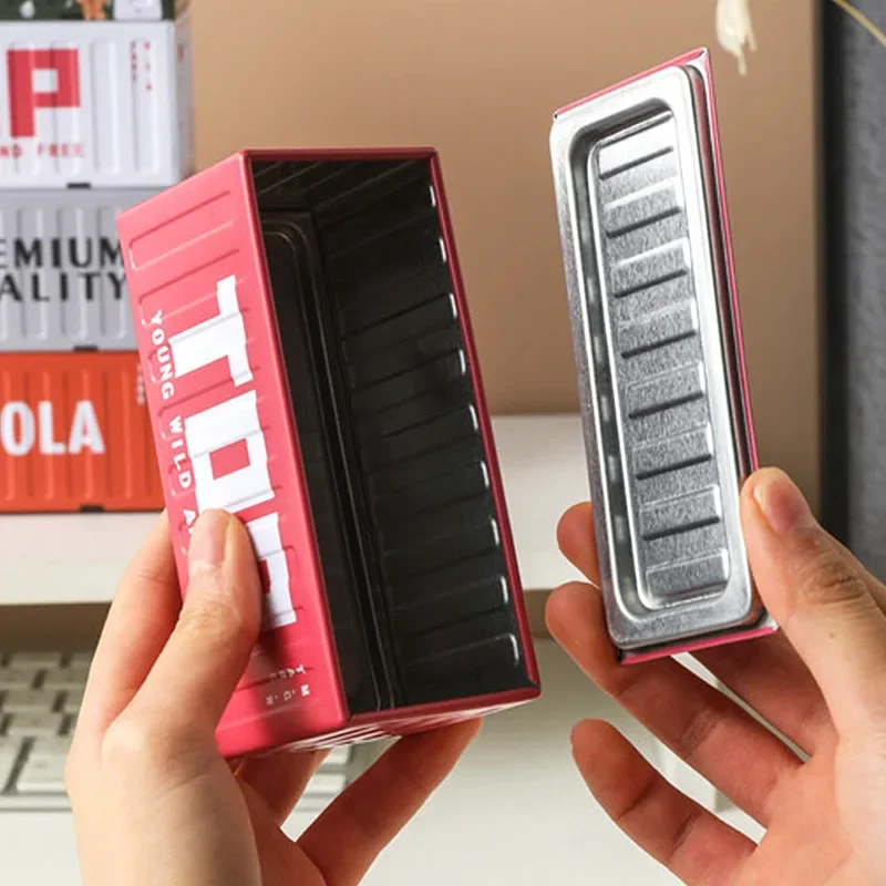 kf-S1acedca6c0374482ad2e7614f93f6015j Mini Container Small Iron Box Make Old Miniature Models Scene Props Office Ornaments Stackable Creative Desktop Organizer - Image 1