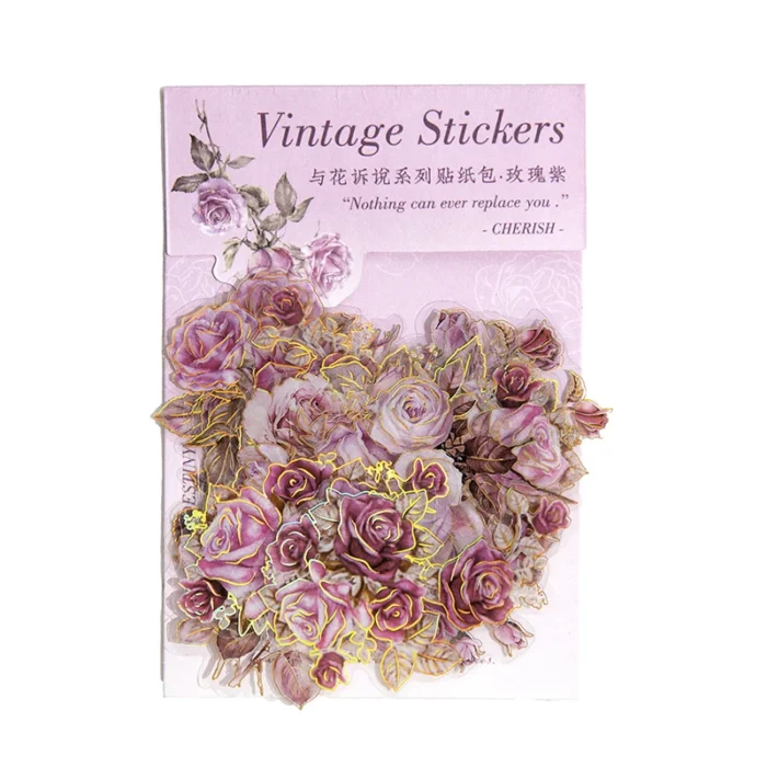 20 Pcs Vintage Butterflies Flowers PET Stickers Pack DIY Diary Junk Journal Decoration Plant Collage Sticker Album Scrapbooking - Image 3